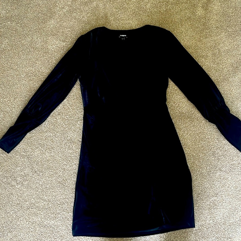 Black velvet above the knee dress from express like new.